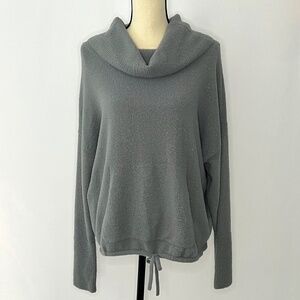 Express Cowl Neck Drawstring Waist Sweater Sz Small- Grey